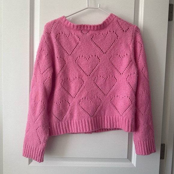 Pink Heart Knit Button-Up Cardigan Sweater - Picture 8 of 8
